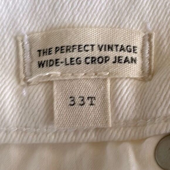 Madewell NWT Tall Perfect Vintage Wide Leg Crop Jeans Size 33T in Tile White - Picture 9 of 9